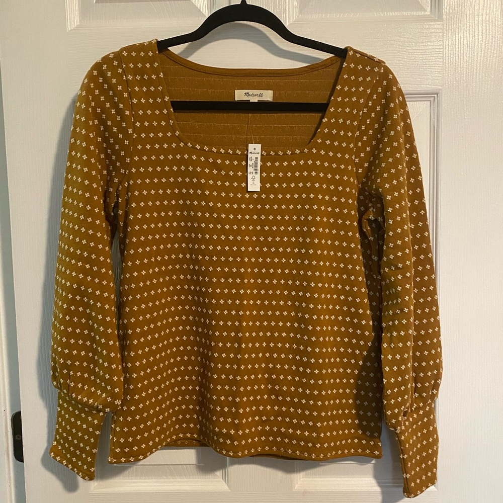 NWT Madewell Floral Jacquard Square-Neck Top